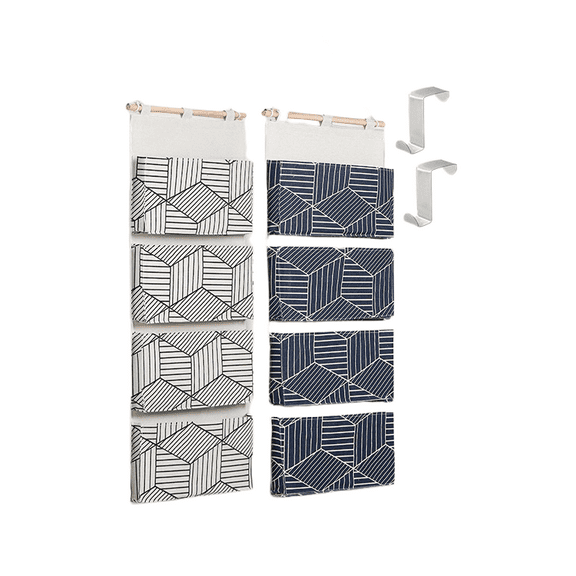 2 Piece Wall Hanging Fabric Organizer Bags Multilayer Storage Solution