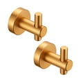 thumbnail image 1 of 2-Piece Wall-Mounted Bathroom Robe Hook with hidden mounting base in Gold, 1 of 7