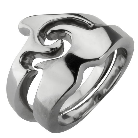 2-Piece Wave Puzzle Ring - 11