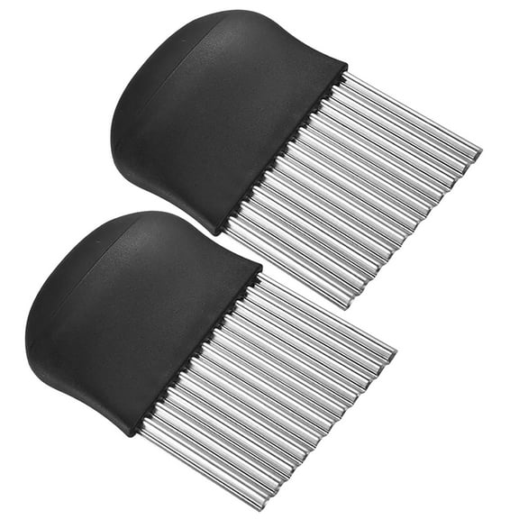 2 Piece Wavy Potato Slicer Knife Curly French Fry Cutter Vegetable Chopper Kitchen Tool For Homemade Fries Salad Food Prep