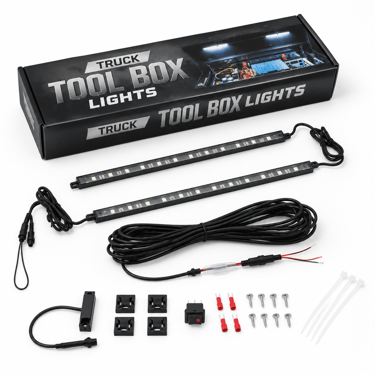2-Piece White LED Tool Box Lighting Kit for Truck Work and Utility ...