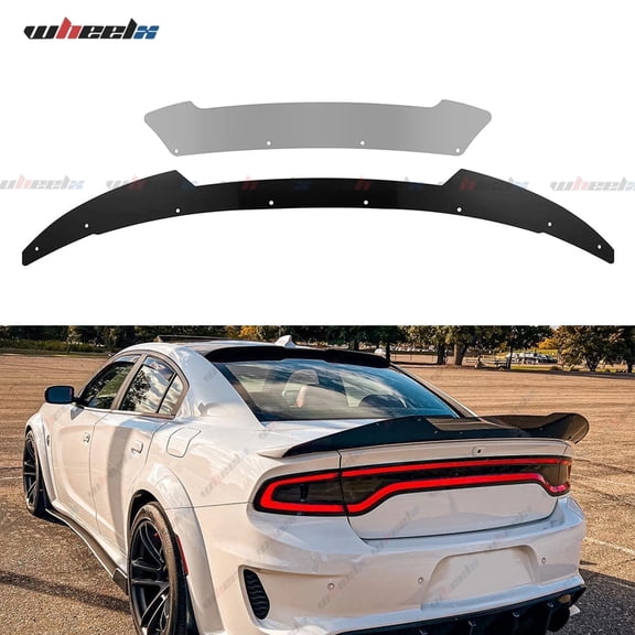2 Piece Wickerbill Spoiler Compatible with 2015-2024 Dodge Charger, Venom Series V3 Style Fits for SRT Hellcat Scat Pack, Wicker Bill Trunk Tail Deck Lid Wing Lip with RivNut Tool