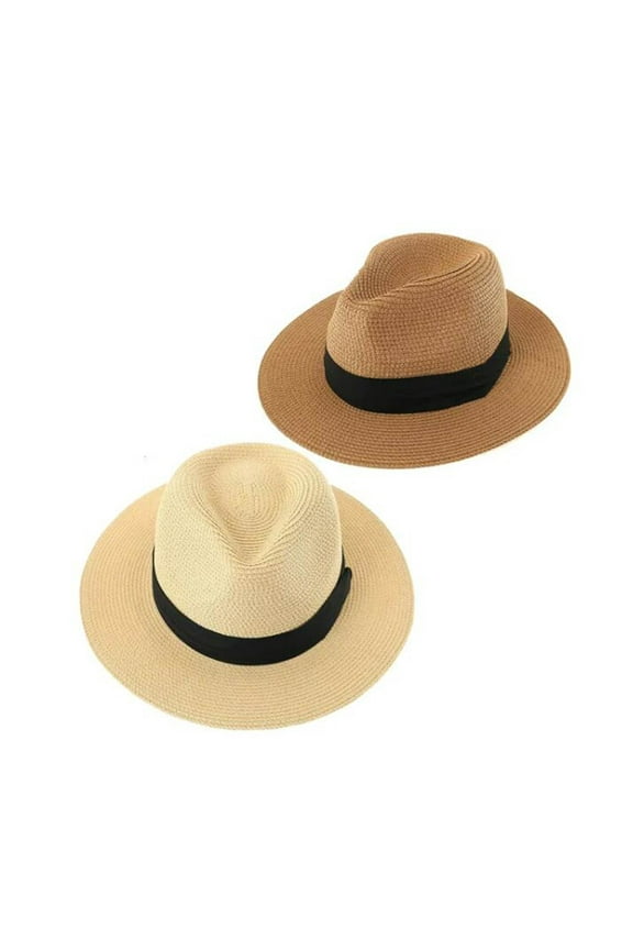 2 Piece In Wide Brim Hats For Summer Sunshine Beach Trip Ivory And Brown Women 12 Retard Hat Miniature French Wool Sock Leather Barrette Hat Berate Hat Women Bare Hats Women Small Hair Women French