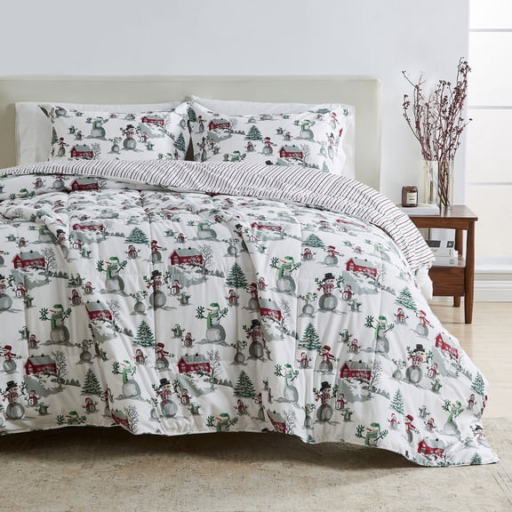 2-Piece Winter-Printed Down Alternative Comfort Set with Shams (Twin / Twin XL, Winter Wonderland)