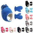 thumbnail image 1 of 2 Piece Winter Set for Kids Thermal Fleece Lined Hat and Mittens for Cold Weather Protection, 1 of 9
