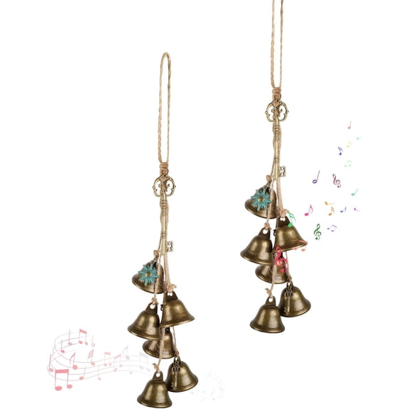 2 Piece Witch Bells for Door,Bells for Door Knob,Witches Bells for Door for Protection,Coffee Shop and Store Decorative Wind Chimes,Decorative Bells for Holidays Such As Christmas and New Year
