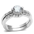 thumbnail image 1 of 2-Piece Women's Wedding Ring Set with CZ - Size 5 (Pack of 3), 1 of 5