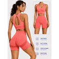 thumbnail image 1 of 2 Piece Women's Workout Set High Waisted Yoga Shorts Activewear Outfit Butt Lifting Sports Set Tummy Control Fitness Gym Pilates Training Clothes, 1 of 6