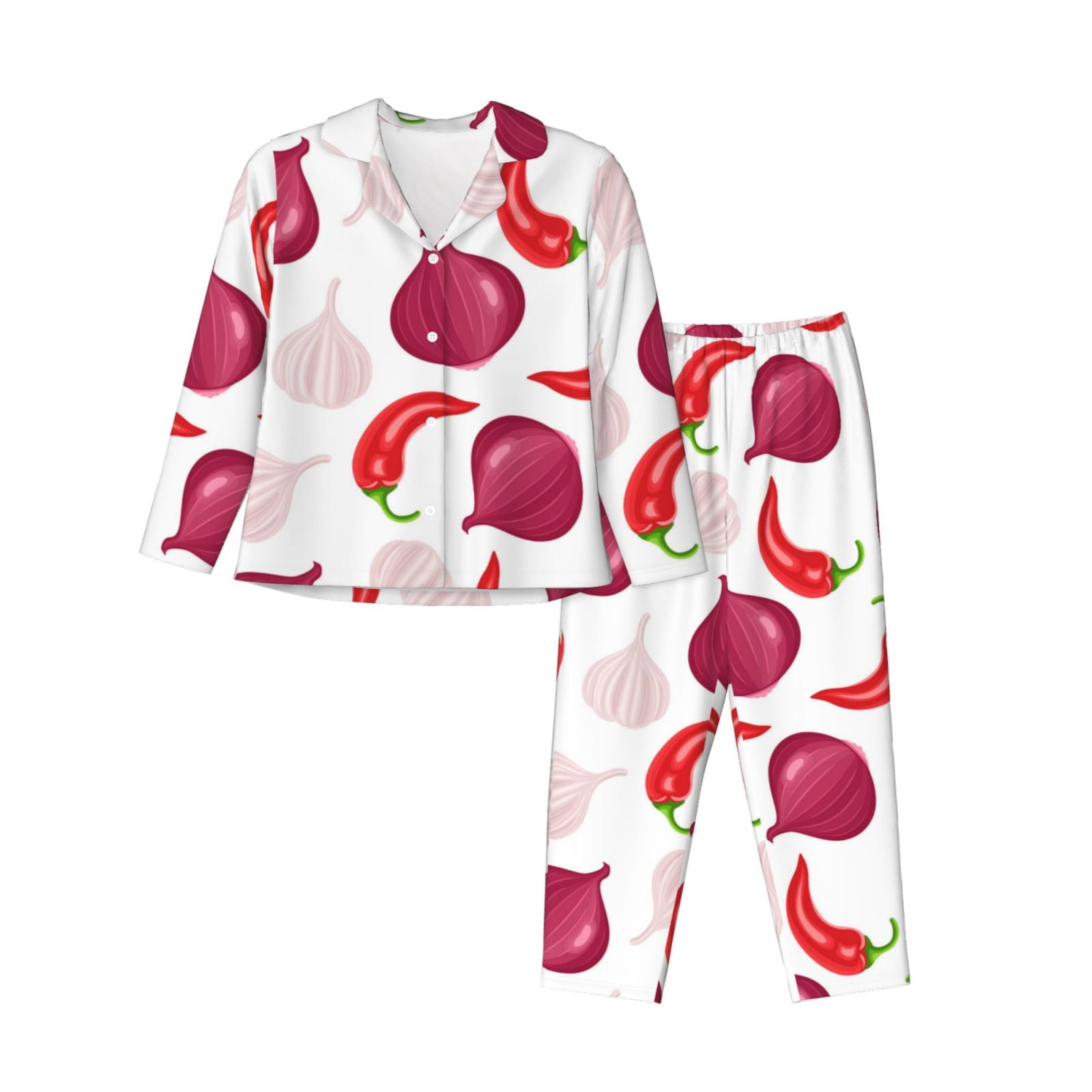 2-piece-womens-pajama-sets-chili-pepper-onion-print-soft-sleepwear
