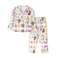 thumbnail image 1 of 2 Piece Womens Pajama Sets - Happy Easter1 Soft Sleepwear Comfy Pajamas Ladies Pj Lounge Sets with Pockets, Long Sleeve Button Shirt and Pajama Pants Pjs Sets for Women, 1 of 6