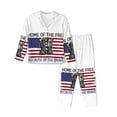 thumbnail image 1 of 2 Piece Womens Pajama Sets - Home Of The Free Because Of The Brave Soft Sleepwear Comfy Pajamas Ladies Pj Lounge Sets with Pockets, Long Sleeve Button Shirt and Pajama Pants Pjs Sets for Women, 1 of 6