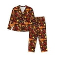 2 Piece Womens Pajama Sets Warm Forest Plants and Deer Soft Sleepwear
