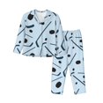 2 Piece Womens Pajama Sets hockey sticks pucks blue print Soft