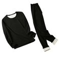 thumbnail image 1 of 2 Piece Womens Winter Seamless Warm Lined Base Layer Set - Long Sleeve Shirt & Leggings for Cold Weather,Stretchy Thick Base Layer Set for Women,Size:L, 1 of 4