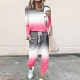 thumbnail image 1 of 2 Piece Workout Sets for Women 2026 Spring Lounge Outfits Crew Neck Graphic Sweatshirt Drawstring Sweatpants Matching Pajamas, 1 of 5