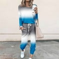 thumbnail image 1 of 2 Piece Workout Sets for Women 2026 Spring Lounge Outfits Crew Neck Graphic Sweatshirt Drawstring Sweatpants Matching Pajamas, 1 of 5