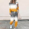 thumbnail image 1 of 2 Piece Workout Sets for Women 2026 Spring Lounge Outfits Crew Neck Graphic Sweatshirt Drawstring Sweatpants Matching Pajamas, 1 of 5