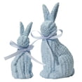 thumbnail image 1 of 2-Piece Woven Texture Easter Bunny Set, Rabbit Figurines with Satin Bows, Spring Tabletop Decor for Home Kitchen, Ideal Easter Gifts and Holiday Centerpieces, 1 of 9