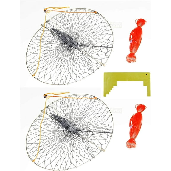 2-Piece of KUFA Stainless Steel Frame Casting Crab Trap & Crab Caliper Combo (CR55x2+CM1)