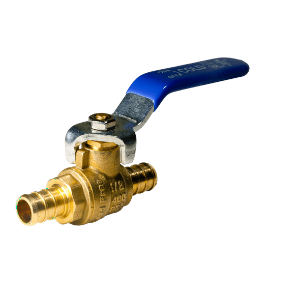 2 Pieces 1/2" Pex Ball Valve Blue/Cold, 24-2-2=2X