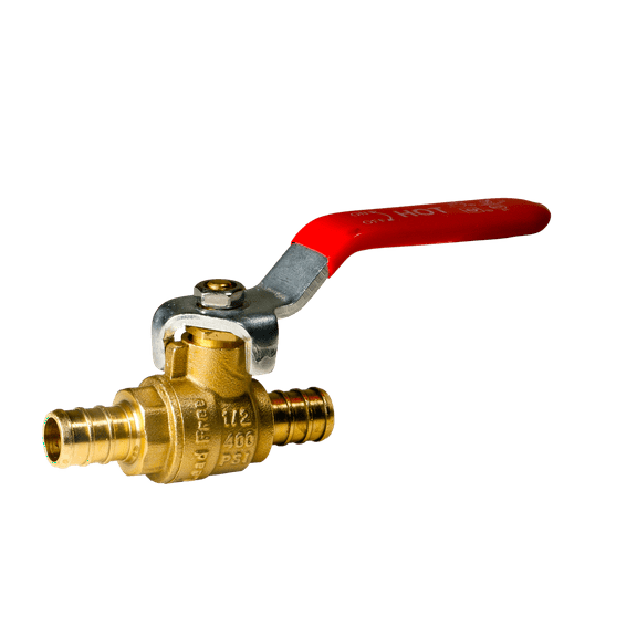 2 Pieces 1/2" Pex Ball Valve Hot/Red, 24-2-1=2X