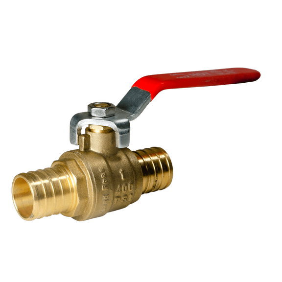 2 Pieces 1" Pex Ball Valve Hot/Red, 24-2-5=2X