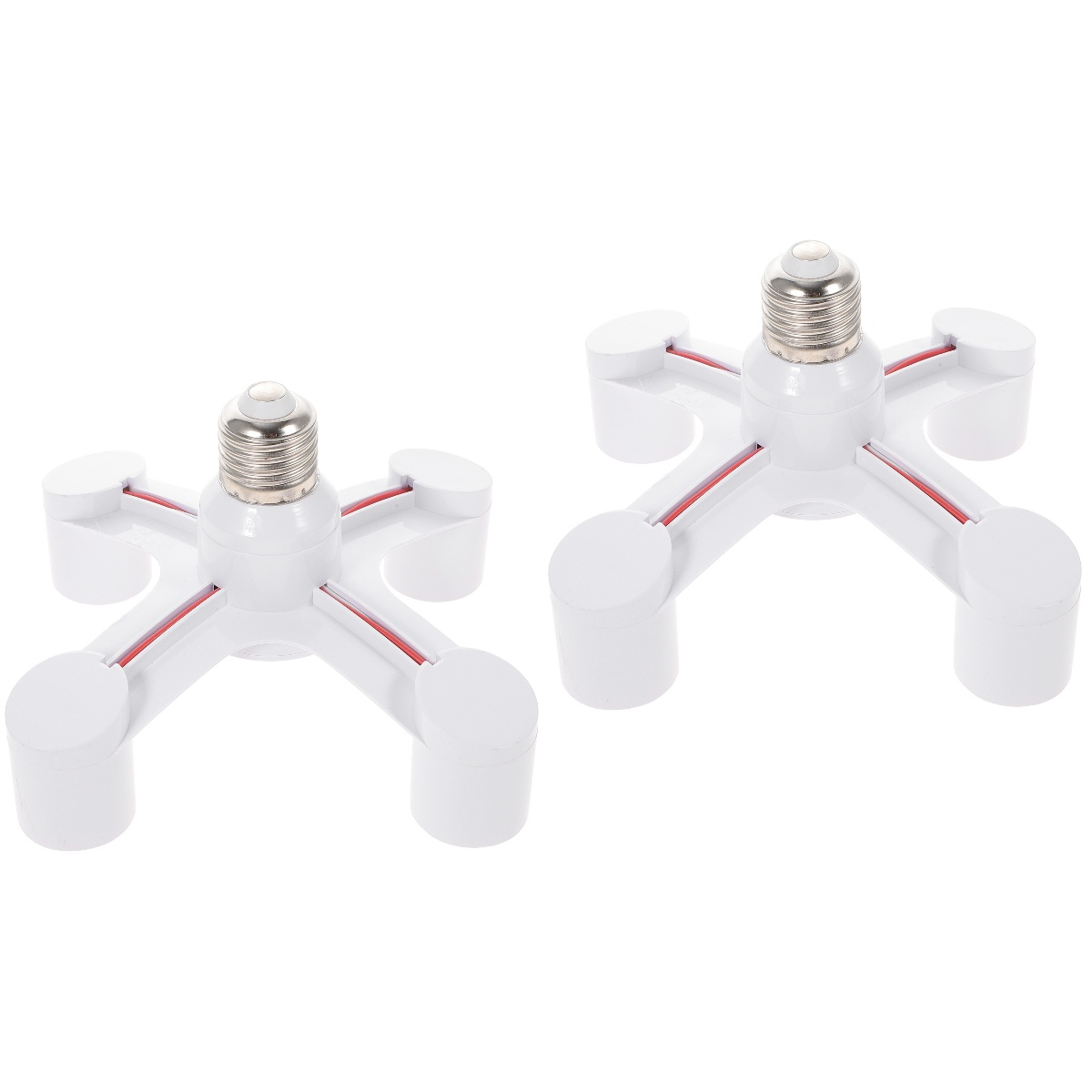 2 Pieces 1 to 4 Lamp Holders Light Socket Branch Adapter E26 Splitter