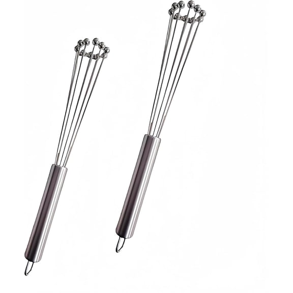 2 Pieces 10.23inch Stainless Steel Ball Whisks,Durable Manual Egg Beater, Whisk Set for Cooking,Cream whisk, kitchen baking tool,Dishwasher Safe