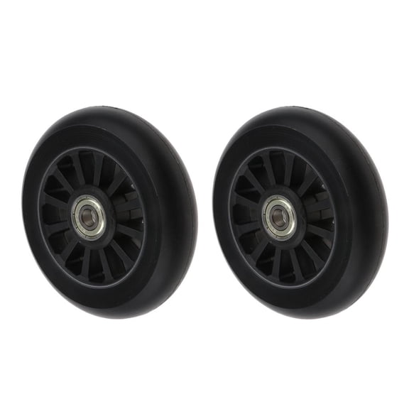 2 Pieces 100mm Scooter Wheels Durable PU Skates Trolley Wheels Replacement Rebuilding - Black, 100x28mm