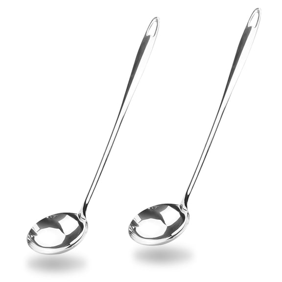 2 Pieces 12.1'' (30.8 CM) Soup Ladle Stainless Steel 201 Spoon, Hot Resistance Metal Ladle Scoop with Long Handle Grip for Kitchen Cooking Serving