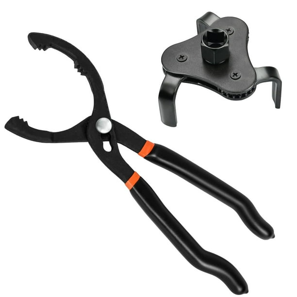 2 Pieces 12" Oil Filter Pliers and Universal Adjustable Oil Filter
