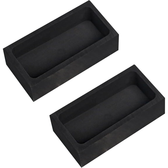 2 Pieces 1kg Graphite Ingot Molds for Casting Gold Silver Aluminum Copper Brass, Metal Melting Refining Tools (4.01 x 2.01 x 1.01 Inch)