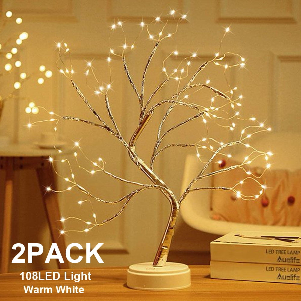 2 Pieces 20inch Christmas Fairy Light Tree for Room Decorations