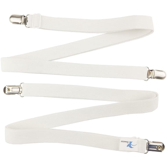 2 Pieces 29' to 82' Adjustable Under Mattress Bed/Fitted Sheet Fastener,Crisscross Bed Sheet Straps Suspenders,Slipcover Fastener,Long Strap Clip Bands