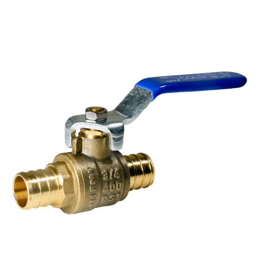 2 Pieces 3/4" Pex Ball Valve Blue/Cold, 24-2-4=2X