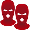 thumbnail image 1 of 2 Pieces 3-Hole Ski Mask Knitted Face Cover Winter Balaclava Full Face Mask for Men Women Outdoor Sports (Red), 1 of 5