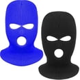 thumbnail image 1 of 2 Pieces 3-Hole Ski Mask Knitted Face Cover Winter Balaclava Full Face Mask for Men Women Outdoor Sports (Royal Blue,Black), 1 of 5