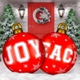 thumbnail image 1 of 2 Pieces 32 Inch Giant PVC Inflatable Christmas Decorated Ball Ornaments Outdoor Large Xmas Blow Ball Decorations for Outside Holiday Yard Lawn Porch Decor (Red, White, Joy Peace), 1 of 12