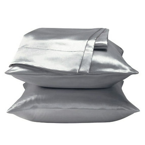 2 Pieces 350TC Solid Color Soft & Smooth Silky Satin Pillow Cases/Protector/Cover
