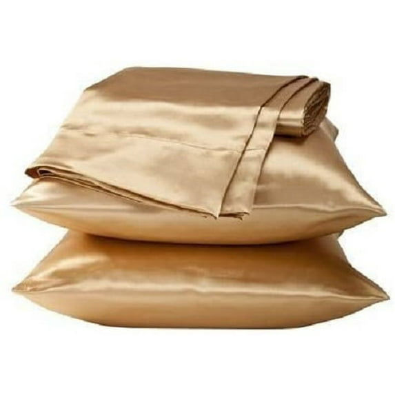 2 Pieces 350TC Solid Color Soft & Smooth Silky Satin Pillow Cases/Protector/Cover
