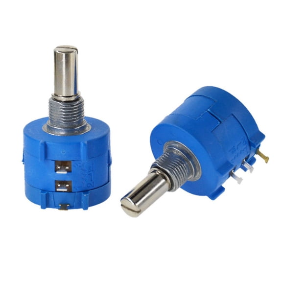 2 Pieces 3590S-2-502L 5K Ohm Rotary Potentiometer, 10 Turn Wirewound Variable Resistor Pot With 2W Power For Temperature Timer Adjustment In Equipment