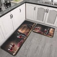 thumbnail image 1 of 2 Pieces 3D Wine Decor Themed Kitchen Mats and Rug Set Kitchen Floot Mat - Water Absorb Microfiber Kitchen Rug Wine Decorations for Kitchen 17"x47"+17" X23" Wine Glass Rugs, 1 of 6