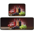 thumbnail image 1 of 3D Red Wine Kitchen Rugs Set of 2, Microfiber, Durable Running Rugs Washable Mat Decoration Floor Mats 17" x 47" + 17" x 23" (Glass), 1 of 5