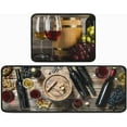 thumbnail image 1 of 2 Pieces 3D Wine Decor Themed Kitchen Mats and Rug Set Kitchen Mat - Water Absorb Microfiber Kitchen Rug Wine Decorations for Kitchen 17"x47"+17" x23" Wine Glass Rugs, 1 of 5