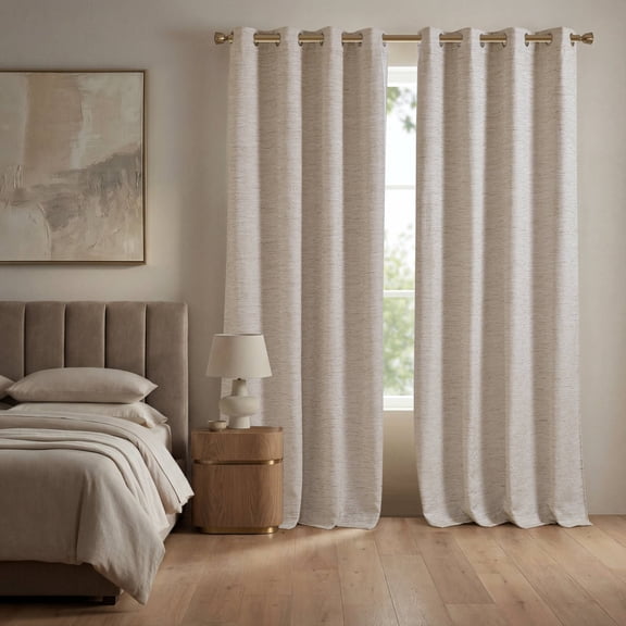 2 Pieces 52x84" 100% Polyester Total Blackout Window Panel,White