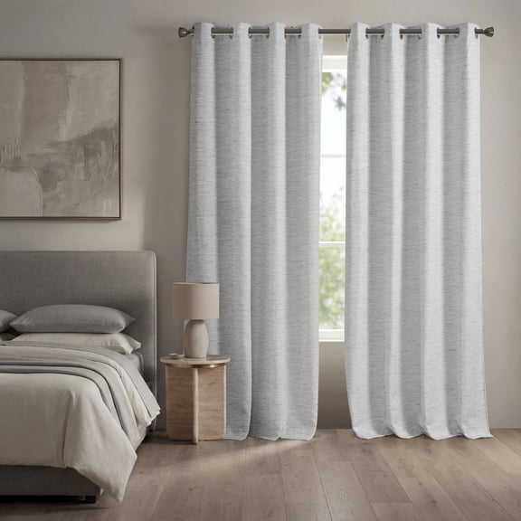 2 Pieces 52x84" 100% Polyester Total Blackout Window Panel,White