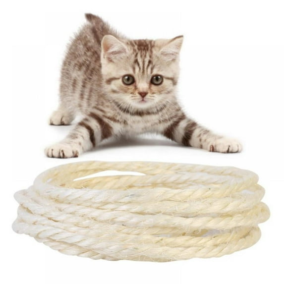 2 Pieces 5M Sisal Rope for Cats Scratching Post Toys,DIY Cat Scratch Board for Cat to Exercise Claw,Natural Sisal Rope for Tree and Post Replacement for Cats to Rip, Hemp Rope for Repairs