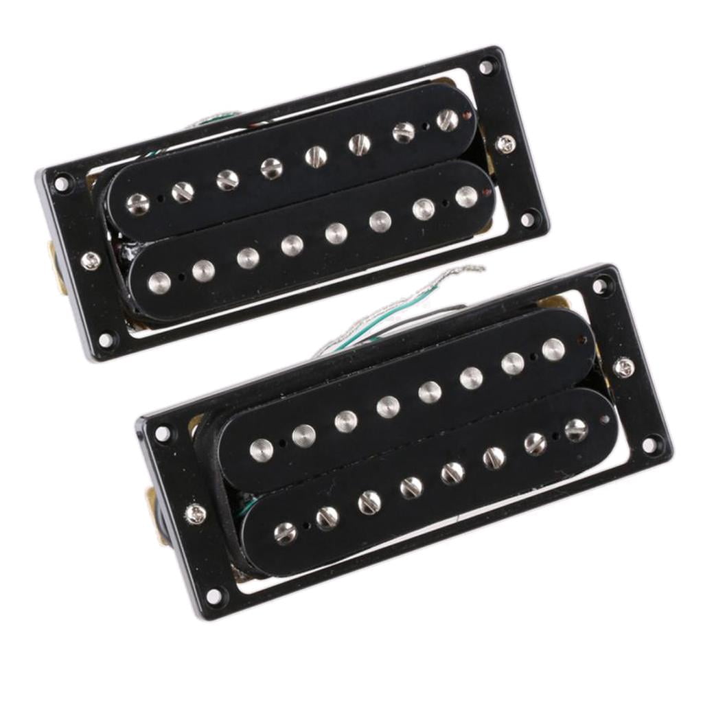 2 Pieces 8 String Electric Guitar Pickup Neck Bridge Pickup Set, Black