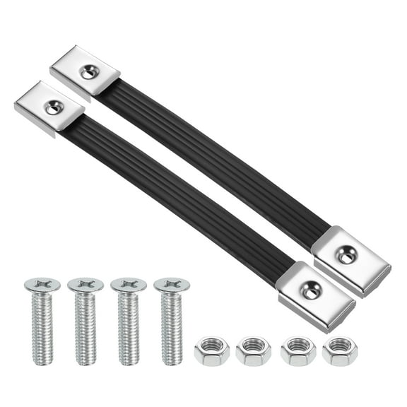 2 Pieces 9.7 Inches Speaker Cabinet Strap Handles, Handle Pull Metal Caps Buckle Grasp Strap Hardware for Speaker Flight Case, Silver