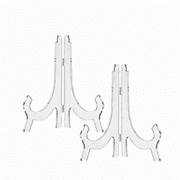 2 Pieces, 9.8 Inches Clear Acrylic Easels Display Stands/Plate Stands for Display Photos Holder Picture Frames or Other Items at Weddings, Birthdays, Home Decoration, Tables